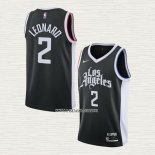 Kawhi Leonard NO 2 Camiseta Los Angeles Clippers Ciudad 2020-21 Negro