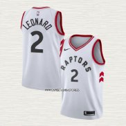 Kawhi Leonard NO 2 Camiseta Toronto Raptors Association 2018 Blanco