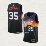Kevin Durant NO 35 Camiseta Nino Phoenix Suns Ciudad 2020-21 Negro