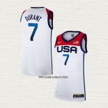 Kevin Durant NO 7 Camiseta USA 2021 Blanco