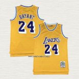 Kobe Bryant NO 24 Camiseta Los Angeles Lakers Mitchell & Ness 2007-08 Amarillo