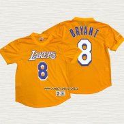 Kobe Bryant NO 8 Camiseta Los Angeles Lakers Manga Corta Amarillo
