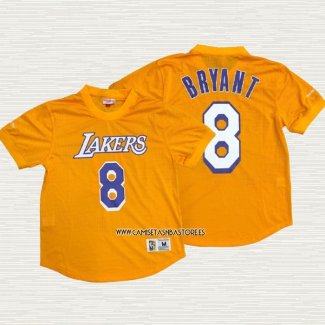 Kobe Bryant NO 8 Camiseta Los Angeles Lakers Manga Corta Amarillo