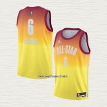 LeBron James NO 6 Camiseta Los Angeles Lakers All Star 2023 Naranja