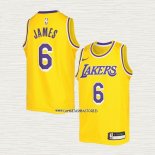 LeBron James NO 6 Camiseta Nino Los Angeles Lakers Icon 2022-23 Amarillo