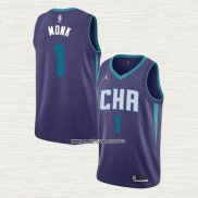 Malik Monk NO 1 Camiseta Charlotte Hornets Statement Edition Violeta