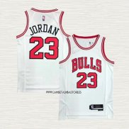 Michael Jordan NO 23 Camiseta Chicago Bulls Association 2021 Blanco