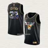 Michael Jordan NO 23 Camiseta Chicago Bulls Golden Edition 2021-22 Negro