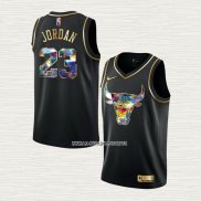 Michael Jordan NO 23 Camiseta Chicago Bulls Golden Edition 2021-22 Negro