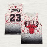 Michael Jordan NO 23 Camiseta Chicago Bulls Mitchell & Ness Blanco Rojo