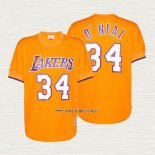 NO 34 Camiseta Los Angeles Lakers Manga Corta Amarillo Shaquille O'Neal
