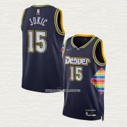 Nikola Jokic NO 15 Camiseta Denver Nuggets Ciudad 2021-22 Azul