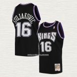 Peja Stojakovic NO 16 Camiseta Sacramento Kings Mitchell & Ness 2001-02 Negro