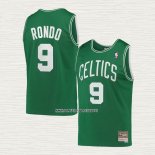 Rajon Rondo NO 9 Camiseta Boston Celtics Hardwood Classics Verde