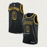 Russell Westbrook NO 0 Camiseta Los Angeles Lakers Ciudad Negro