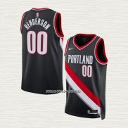 Scoot Henderson NO 00 Camiseta Portland Trail Blazers Icon 2023 Negro