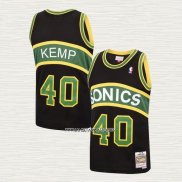 Shawn Kemp NO 40 Camiseta Seattle SuperSonics Mitchell & Ness 1994-95 Negro