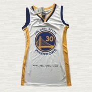 Stephen Curry NO 30 Camiseta Mujer Golden State Warriors Association 2018-19 Blanco