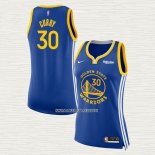 Stephen Curry NO 30 Camiseta Mujer Golden State Warriors Icon 2017-18 Azul