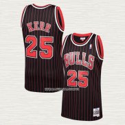 Steve Kerr NO 25 Camiseta Chicago Bulls Mitchell & Ness 1995-96 Negro