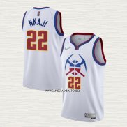 Zeke Nnaji NO 22 Camiseta Denver Nuggets Earned 2020-21 Blanco