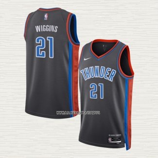 Aaron Wiggins NO 21 Camiseta Oklahoma City Thunder Ciudad 2022-23 Gris