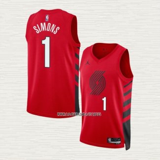 Anfernee Simons NO 1 Camiseta Portland Trail Blazers Statement 2022-23 Rojo