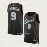 Ausar Thompson NO 9 Camiseta Detroit Pistons Ciudad 2023-24 Negro
