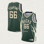 Axel Toupane NO 66 Camiseta Milwaukee Bucks Earned 2020-21 Verde
