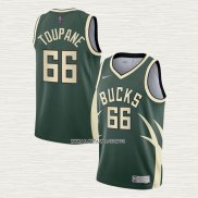 Axel Toupane NO 66 Camiseta Milwaukee Bucks Earned 2020-21 Verde