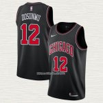 Ayo Dosunmu NO 12 Camiseta Chicago Bulls Statement 2021 Negro