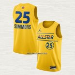 Ben Simmons NO 25 Camiseta Philadelphia 76ers All Star 2021 Oro