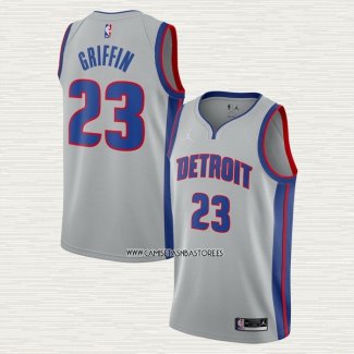 Blake Griffin NO 23 Camiseta Detroit Pistons Statement 2020-21 Gris