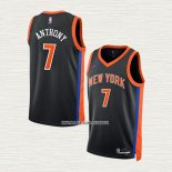 Carmelo Anthony NO 7 Camiseta New York Knicks Ciudad 2022-23 Negro