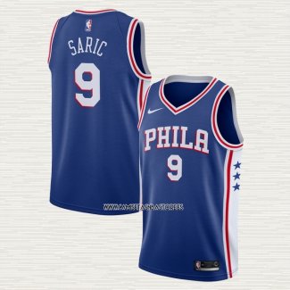 Dario Saric NO 9 Camiseta Philadelphia 76ers Icon Azul