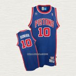 Dennis Rodman NO 10 Camiseta Detroit Pistons Retro Azul