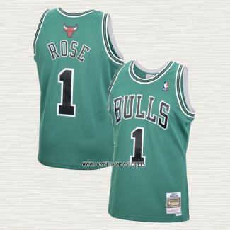 Derrick Rose NO 1 Camiseta Chicago Bulls Mitchell & Ness 2008-09 Verde