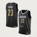 Derrick Rose NO 23 Camiseta Memphis Grizzlies Ciudad 2023-24 Negro