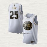 Derrick Rose NO 25 Camiseta Detroit Pistons Golden Edition Blanco