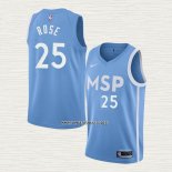 Derrick Rose NO 25 Camiseta Minnesota Timberwolves Ciudad Azul
