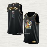 Devin Booker NO 1 Camiseta Phoenix Suns Golden Edition 2021-22 Negro