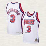 Drazen Petrovic NO 3 Camiseta Brooklyn Nets Mitchell & Ness 1992-93 Blanco