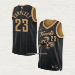 Fred Vanvleet NO 23 Camiseta Toronto Raptors Ciudad 2021-22 Negro