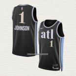 Jalen Johnson NO 1 Camiseta Atlanta Hawks Ciudad 2023-24 Negro