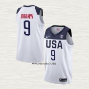 Jaylen Brown Camiseta USA 2019 FIBA Basketball World Cup Blanco