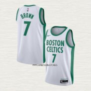 Jaylen Brown NO 7 Camiseta Boston Celtics Ciudad 2020-21 Blanco