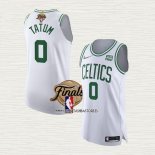 Jayson Tatum NO 0 Camiseta Boston Celtics Association Autentico 2022 NBA Finals Blanco