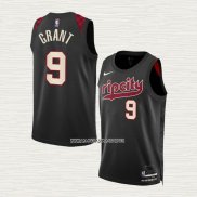 Jerami Grant NO 9 Camiseta Portland Trail Blazers Ciudad 2023-24 Negro