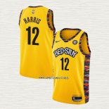 Joe Harris NO 12 Camiseta Brooklyn Nets Ciudad 2020-21 Amarillo