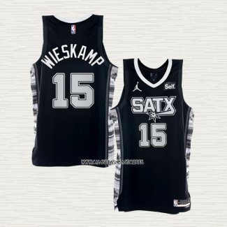Joe Wieskamp NO 15 Camiseta San Antonio Spurs Statement 2022-23 Negro
